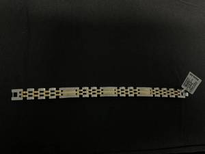 lot 14J image: MCYS Mens Diamond Two-Tone Link Bracelet (12 ct. t.w.) in Stainless Steel and Yellow Ion-Plate