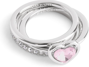 lot 15J image: Coach Womens Halo Heart Stackable Ring Set Size 6