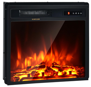 lot 253 image: Giantex 18 Electric Fireplace Insert Heater, Wall RecessedMounted Fire Places Electric Fireplace with Remote, 2 Modes Heat, 9H Timer, 5 Brightness, 7501500W Freestanding Fireplace