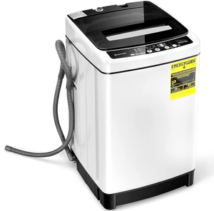 lot 8 image: COSTWAY Portable Washing Machine, 11Lbs Capacity Full-automatic Washer with 8 Wash Programs, LED Display, 10 Water Levels, Compact Laundry Washer and Spinner Combo for Apartment Dorm