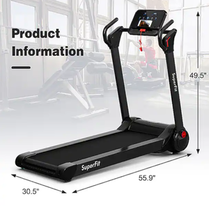 lot 9 image: Costway - Folding 2.25HP Electric Treadmill Running Machine APP Control Bluetooth - Black