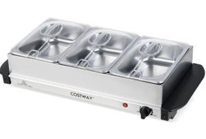 lot 204 image: Costway Electric Buffet Server Food Warmer with 3 Removable Trays