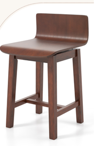 lot 403 image: Costway Swivel Dining Chair with Low Back and Curved Seat (Only 1 Chair)