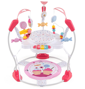 lot 405 image: BABY JOY Baby Jumpers and Bouncers, Infant Activity Center with Music Lights Sounds, 360° Rotating Seat and 3 Adjustable Heights, Baby Play and Learning Center for 6-12 Months (Slightly Used)