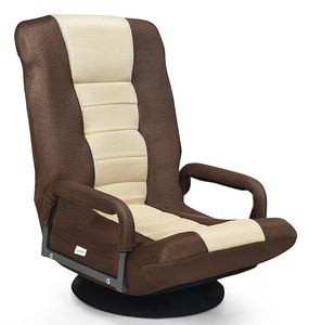 lot 416 image: Sumyeg 360-Degree Swivel Gaming Floor Chair 21.5-in W Modern Brown Mesh Swivel Wingback Armchair (Slightly Used)