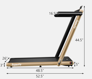 lot 426 image: Costway 2.25HP 2 in 1 Folding Treadmill with APP Speaker Remote Control (Maybe Missing Hardware. Missing Power Cable)