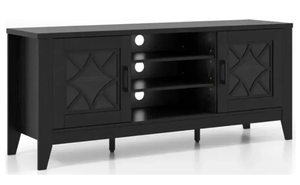 lot 429 image: Costway Farmhouse TV Stand for TVs Up to 65 Inches 4 Adjustable Shelves 59 x 15.5 x 25