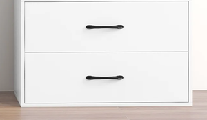 lot 464 image: Costway 2-Drawer Dresser Stackable Horizontal Storage Organizer wHandles White (USED, Maybe Missing Hardware. Attempted To Assemble)