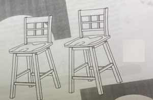 lot 468 image: Costway Swivel Barstools Color Off White