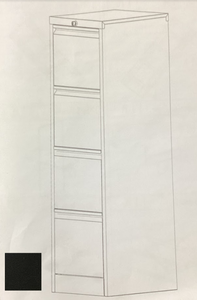 lot 473 image: Metal Cabinet Black 51x 18