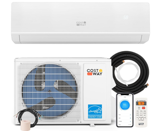lot 22A image: COSTWAY 12000 BTU Mini Split Air Conditioner & Heater, 115V WiFi Enabled 24 SEER2 Ductless Inverter AC Unit, Works wAlexa, Cools Rooms Up to 750 Sq.Ft