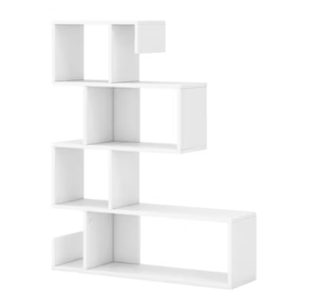 lot 109 image: Costway 5-Tier S-Shaped Bookshelf with Open Cubes Storage Rack