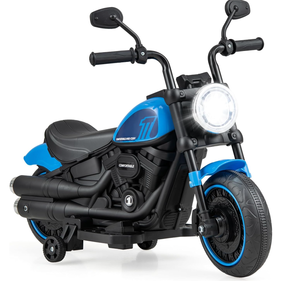 lot 115 image: Costzon Toddler Motorcycle, 6V Battery Powered Electric Motorcycle with Detachable Training Wheels, Soft Start, Headlights & Music, Kids Motorcycle Ride on Toy for Toddlers Boys Girls 18 Months(Blue)