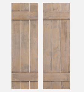 lot 119 image: Costway 2 Pcs Farmhouse Wall Mounted Paulownia Wood Window Shutter 36 x 11 for Window