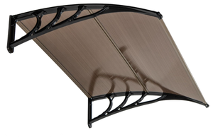 lot 122 image: Toolsempire Window Awning Door Canopy, 48 x 40 Door Awnings Exterior with UPF50 Sun Rain Snow Protection & Hallow Polycarbonate Sheet, Outdoor Front Door Entrance Canopy (Coffee)