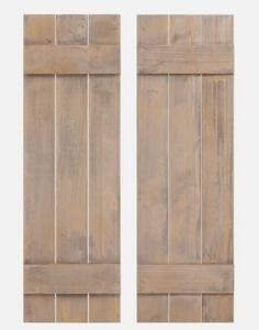 lot 130 image: Costway 2 Pcs Farmhouse Wall Mounted Paulownia Wood Window Shutter 36 x 11 for Window