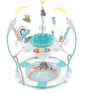 lot 131 image: Costway Baby Activity Center Height Adjustable Baby Bouncing Saucer with Interactive Toys (Slightly Used, Attempted To Assemble)