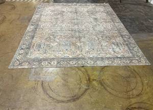 lot 479 image: Distressed Printed Area Rug 119x95 (Slightly Used )
