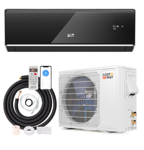 lot 4 image: Costway Energy Star Certified 18000 BTU 21 SEER2 208-230V Mini Split Air Conditioner and Heater Black Wifi Enabled