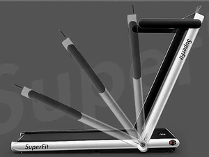 lot 78 image: Costway - Up To 7.5MPH 2.25HP 2 in 1 Single Display Screen Treadmill W Speaker Remote Control APP - Silver