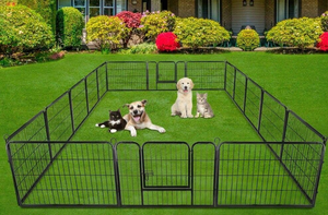 lot 80 image: Safstar 16 Panels Metal Dog Playpen, 48 Height Dog Fence Exercise Pen with Doors for Large Medium Small Dog Rabbit Cat, Foldable Pet Puppy Playpen for Indoor & Outdoor RV, Camping, Yard (16 Panels)