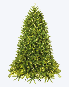 lot 96 image: Goplus 6-ft Pre-lit Artificial Christmas Tree with 650 Multi-function Yellow LED Lights