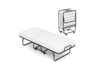 lot 63 image: Costway Folding Bed with Mattress 74 x 31 Cot Size Rolling Guest Bed Space Saving