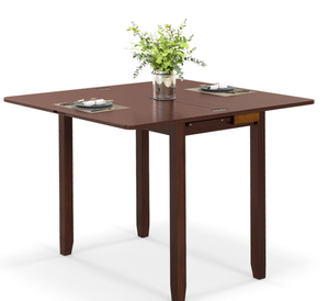 lot 74 image: Mid Century Folding Dining Table for 4 People Extendable Kitchen Table with Hidden Storage