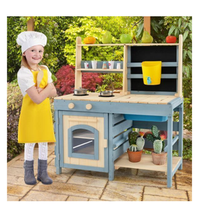 lot 83 image: Total Tactic TP10207 2-in-1 Outdoor Mud Kitchen with Faucet & Extra Chalkboard