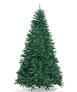 lot 84 image: Goplus 7.5ft Artificial Douglas Christmas Tree, Unlit Hinged Xmas Full Tree with 2254 Branch Tips, Foldable Metal Base, Easy Assembly, Indoor Holiday Party Office Home Store Decor