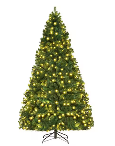lot 90 image: 8 ft. Pre-Lit PVC Hinged Artificial Christmas Tree with 430 LED Lights