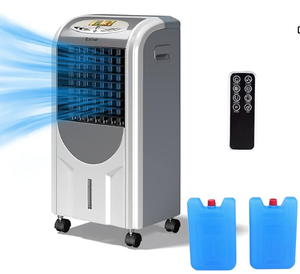 lot 182 image: COSTWAY Evaporative Cooler and Heater, 5-in-1 Portable Air Cooler with Remote Control, 8-Hour Timer, 2 Ice Boxes, Quiet Operation, Bladeless Air Cooler for Indoor Use Home Office Dorms Grey