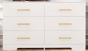 lot 246 image: Fun Orange Bedroom Dresser White 6 -Drawer Standard dresser