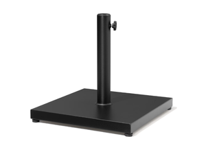 lot 196 image: Pellebant 40 lbs Cement-Filled Square Umbrella Base Heavy Duty Patio Market Umbrella Stand, Black ( Missing Hardware)