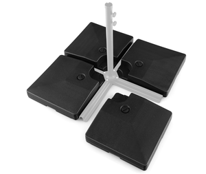 lot 197 image: Costway 4pcs Fillable Patio Offset Cantilever Umbrella Base Stand Heavy-Duty Square