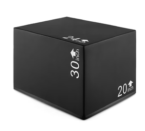 lot 309 image: Slickblue Black PU Foam 3-in-1 Plyometric Training Box Jumps Step-Ups and Lunges - 30 x 24 x 20