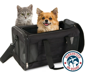 lot 340 image: TrustyPup Easy Explorer Medium Guaranteed On-Board Travel Pet Carrier, Black, 16 lb Limit