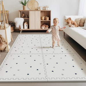 lot 487 image: LOT OF 4 Baby Foam Play Mats, PIGLOG 72x48 Baby Crawling Mat, Floor Mats (Patterns May Vary)