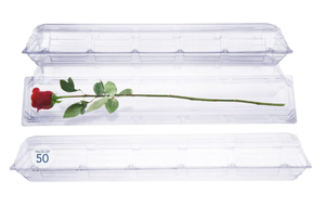 lot 496 image: Royal Imports Clear Plastic Flower Box for Corsage, Boutonniere, Rose, Orchid Prom Wedding Craft Container 30x5x4-50 Pack