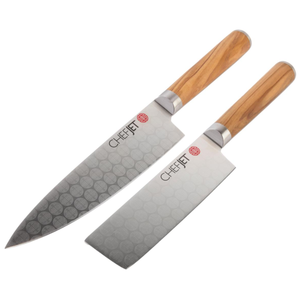 lot 497 image: Jet Tila Laser-Etched Full Tang 7 Chef Knife and 5.5 Nakiri Knife