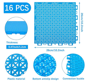 lot 498 image: Sawowkuya Pool Mats for Deck,16pcs Outdoor Under Pool Floor Mat Deck Walkway for Above Ground Pool Deck 10x10