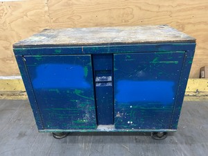 lot 23 image: Heavy Duty Metal Job Site Box on Casters