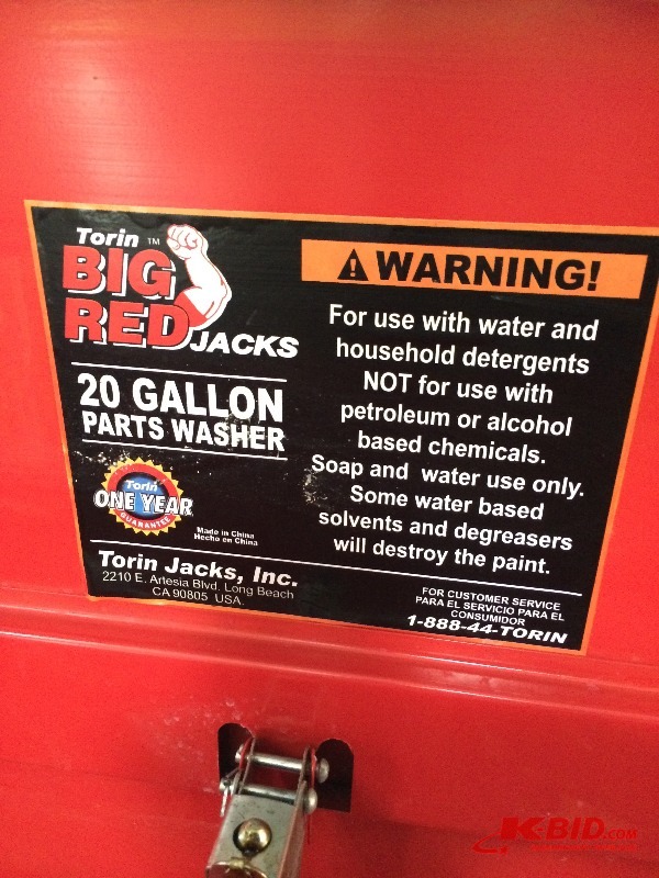 lot 50 image: Torin Big Red 20 gallon parts washer 20 wide x 30 long x 37 high