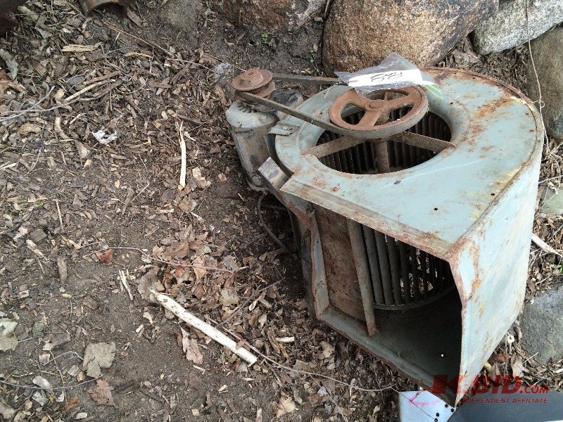 lot 88 image: Blower Assembly  opening size 13 x 11, 13 hp belt drive motor 115 volts Runs