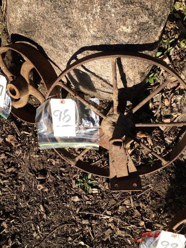 lot 98 image: Old (Antique) Wheel Barrow wheel  15 12