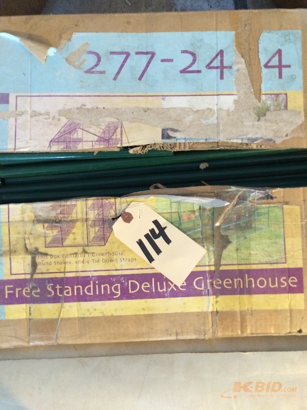 lot 114 image: Free Standing Deluxe Greenhouse MN 277-242 - 46 x 15 x 8.27,  56.22 #s,