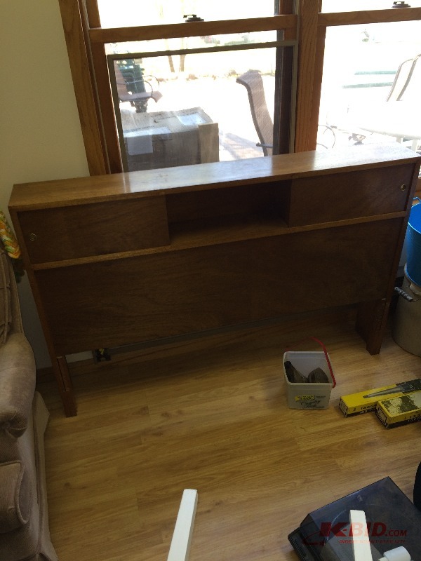 lot 132 image: 1979 Vintage Hutch, Headboard and Rails - handmade