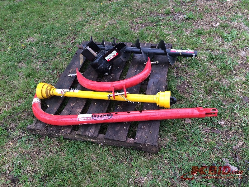 lot 158 image: 3 pt. Post Hole Digger  auger  some attachments
