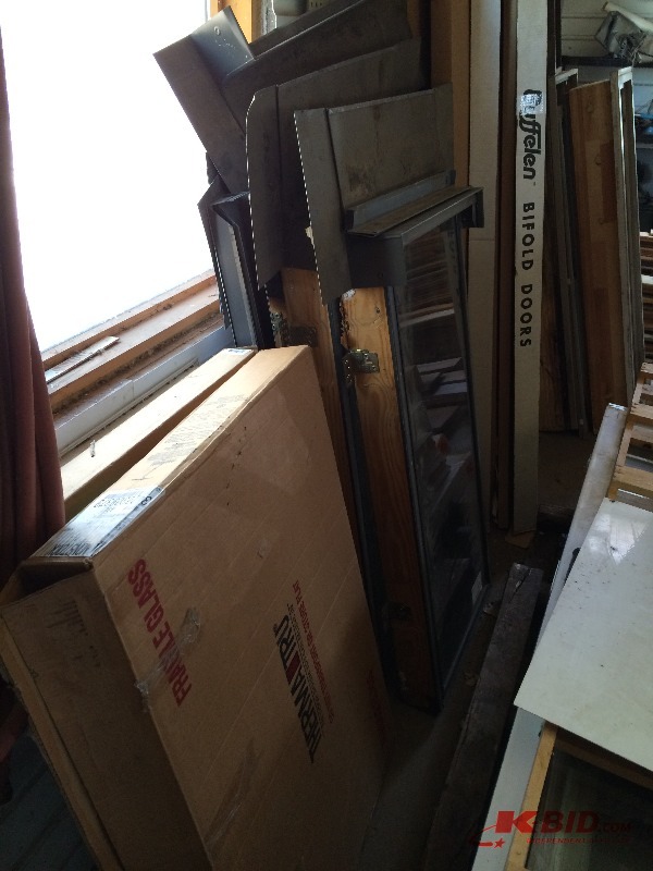 lot 160 image: Huge Lot of Windows, Doors, Framing, Door Casing Materials, Flat Metal stock & Misc