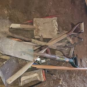 lot 60 image: Lot of Shovels, Spades, and Forks